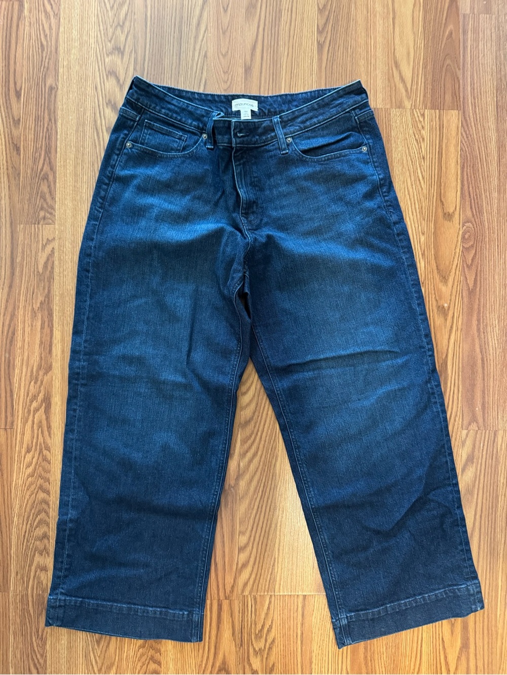 Maurices Dark Wash Mid Rise Wide Leg Jeans Size 16W